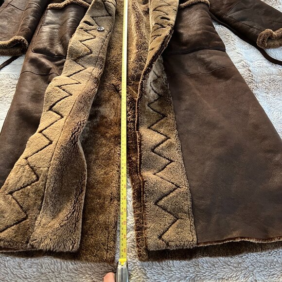 € 2300 Authentic SINCLAIR 100% Shearling Fur Montone Coat ITALY Size 42 - Picture 8 of 16